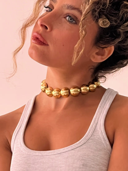 Gargantilha At Peace And On Fire | Dourada